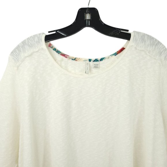 C Est. 1946 Tunic Top Floral Trim Womens Size 18/20W Cotton Blend White - Picture 9 of 16